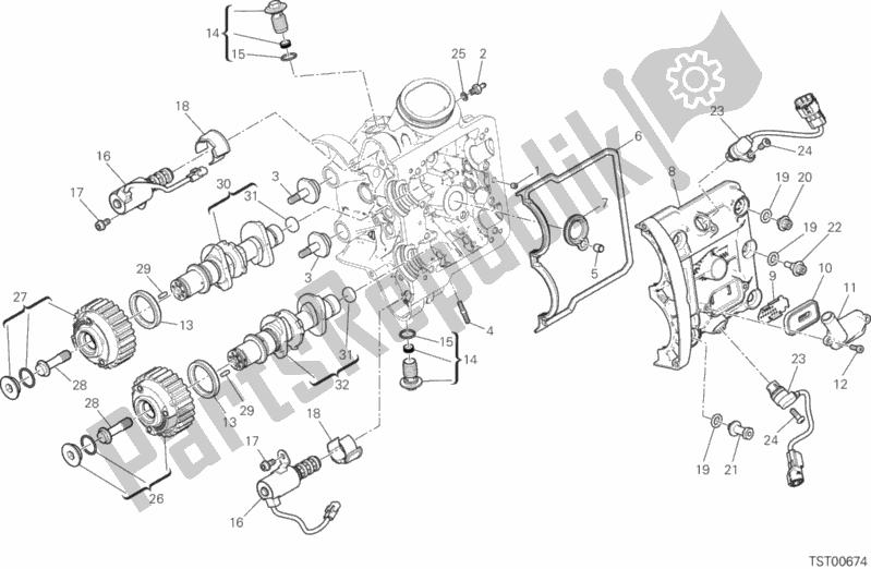 Todas as partes de Sistema De Cronometragem De Cabeça Horizontal do Ducati Multistrada 1260 S ABS Thailand 2020